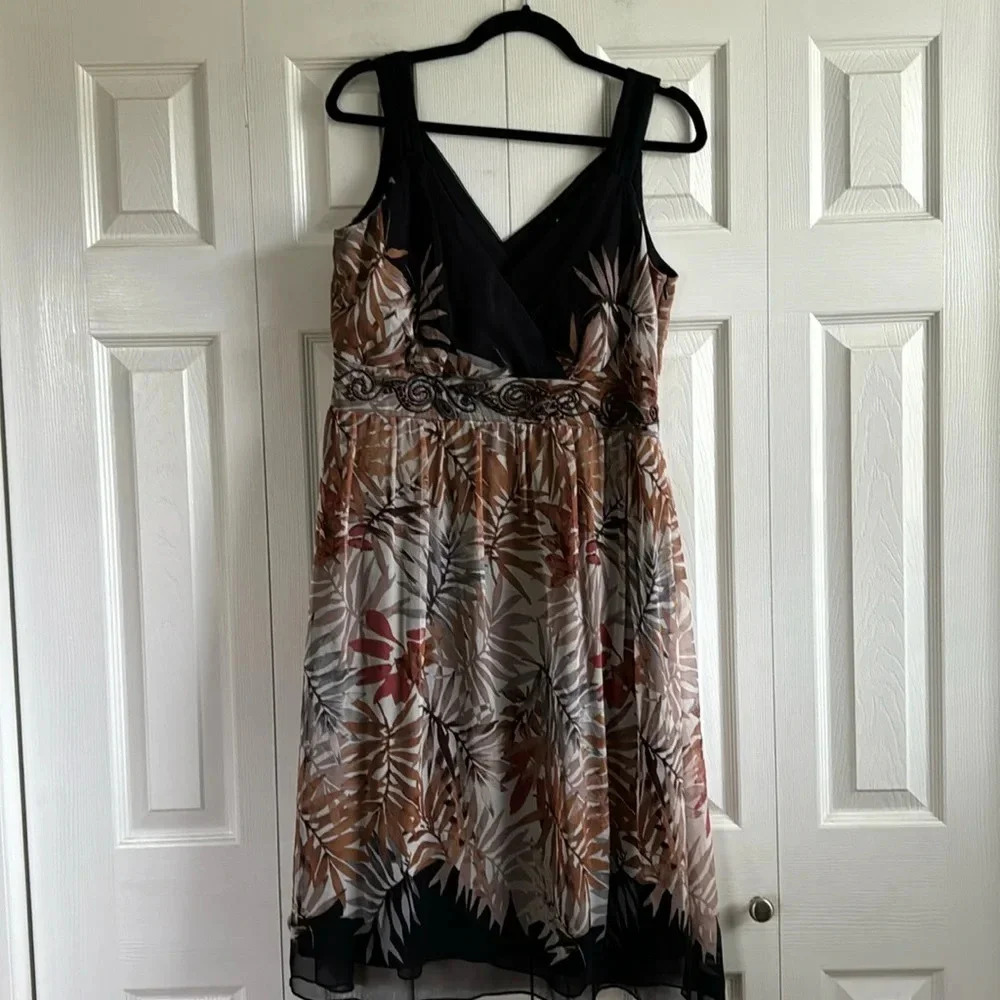 Coldwater Creek | Women's V-Neck | Silk | Botanical Dress | Size 14